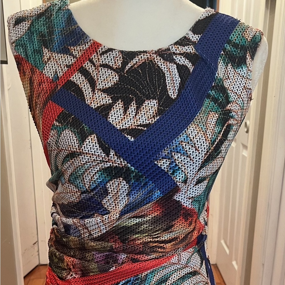 Joseph Ribkoff Multicolor Abstract Dress Sz 8 Wedding Cocktails Business Casual